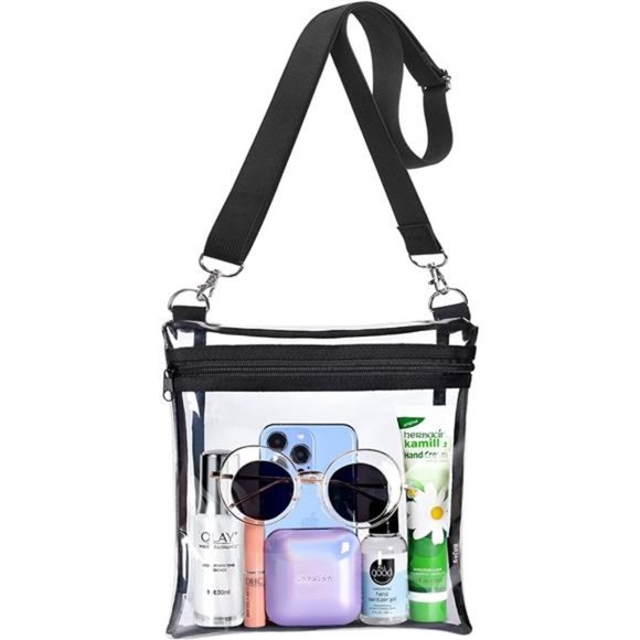 Clear Bag Stadium Approved Purse - Transparent Bags Women & Men See Through Bag - Picture 1 of 7